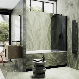 Шторка на ванну MaybahGlass MGV-604-6 40см чёрный